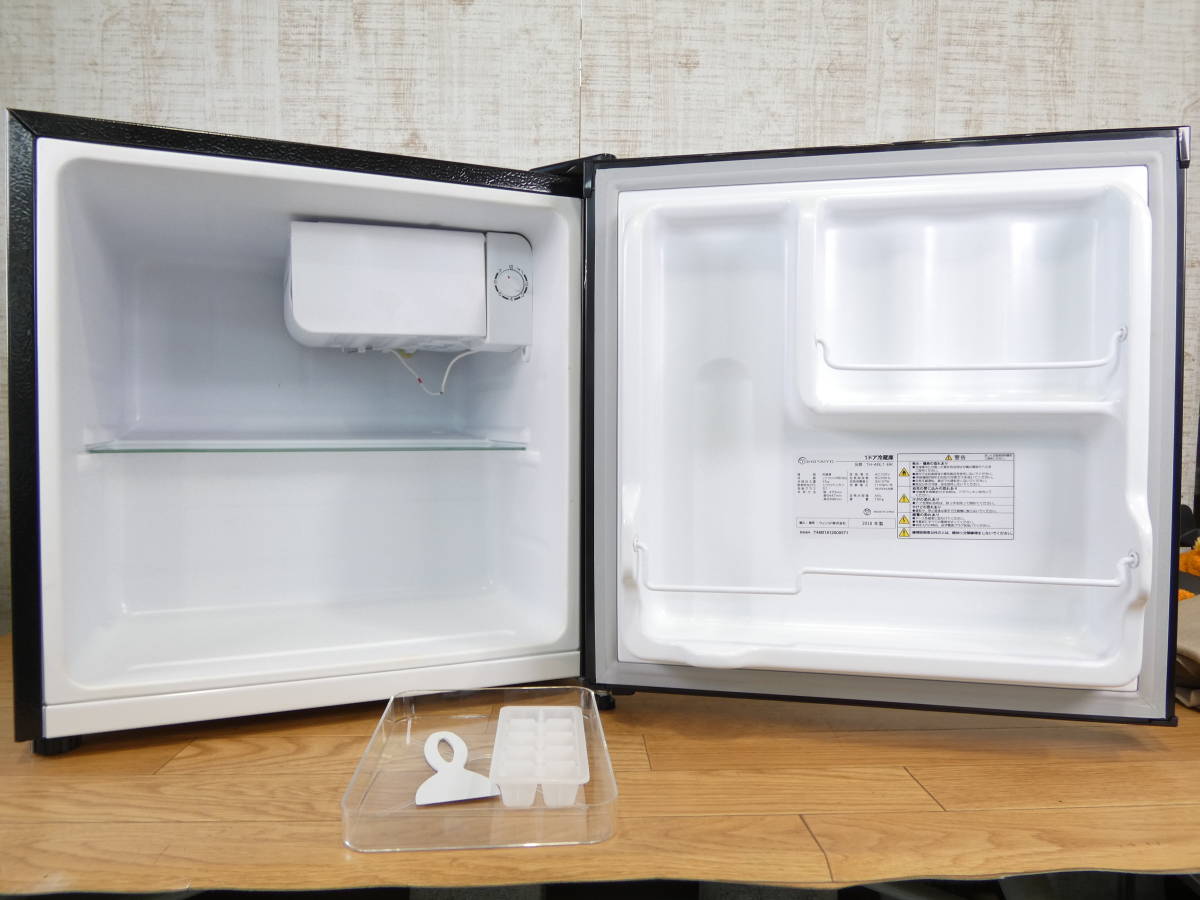TOHOTAIYO 1ドア 小型 冷蔵庫 46L 一人暮らし向け 左右開き対応 ブラック TH-46L1-BK 2018年製 @160(7639-1)_画像8