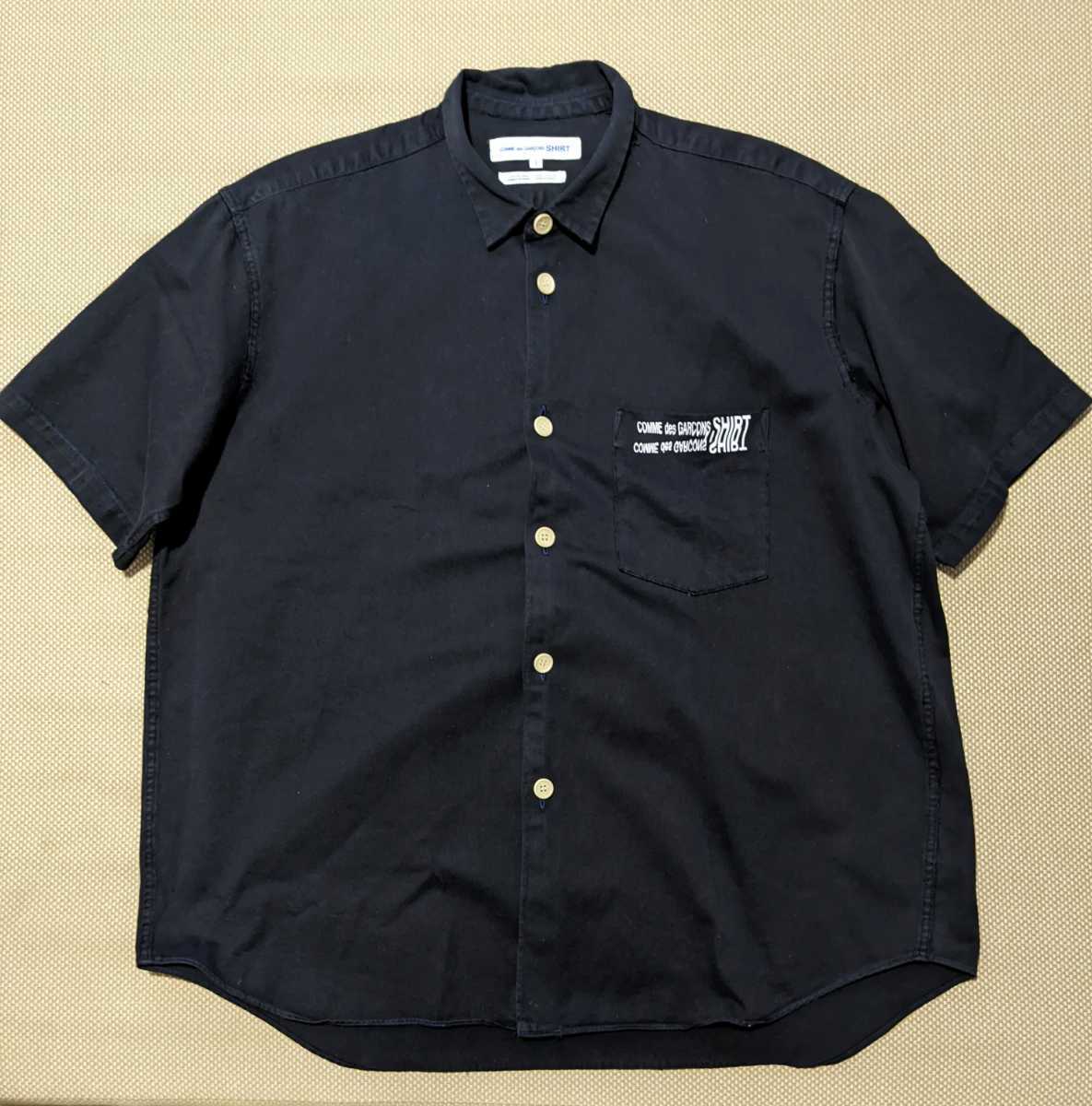 AD1992 COMME des GARSONS SHIRT 名作バーコード シャツ 黒 S