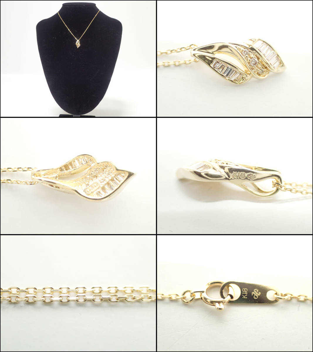 E588 ジュエリーマキ K18 ダイヤ 0.3ct ネックレス 3.7g