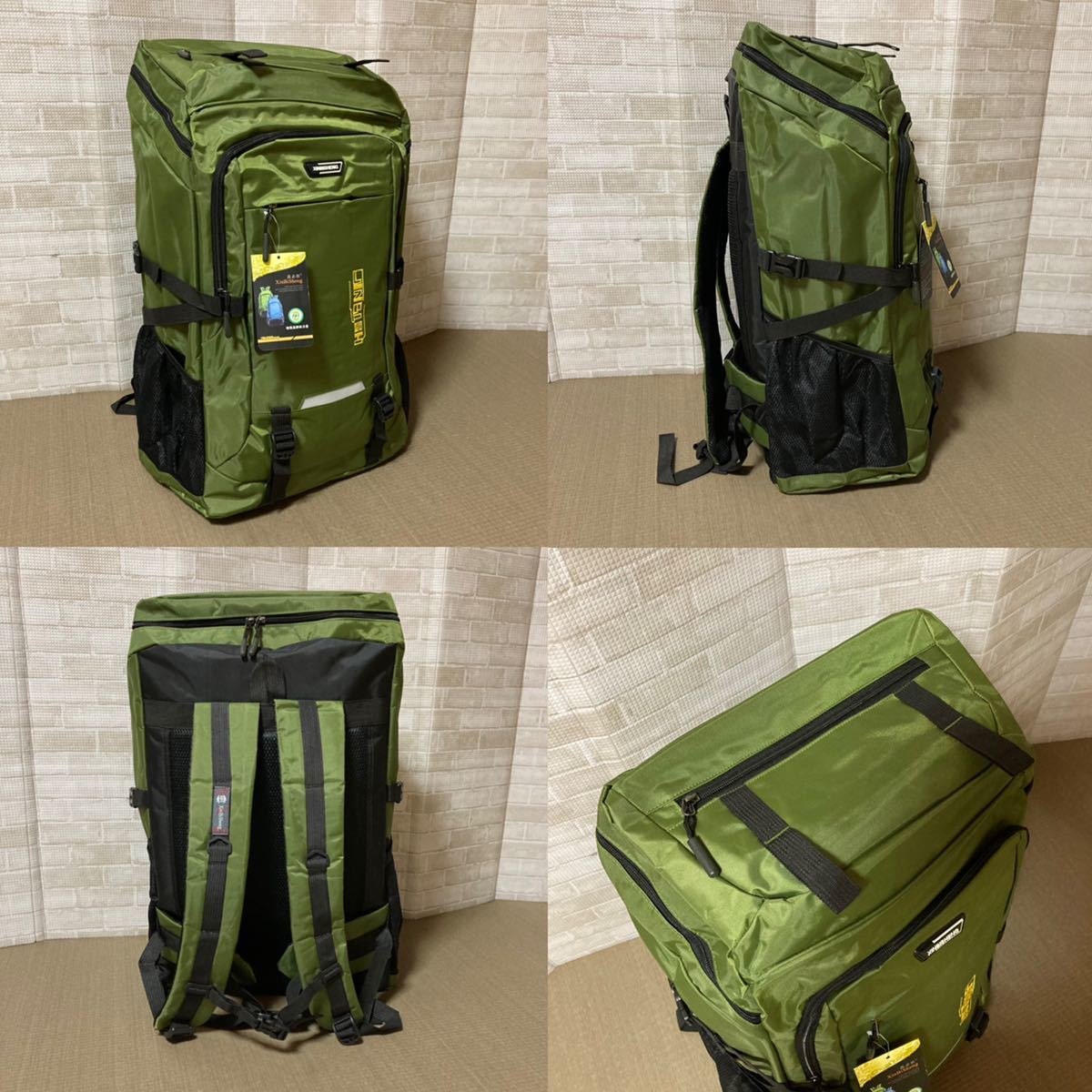 大容量80L　防水リュック　バックパック　アウトドア　登山　グリーン