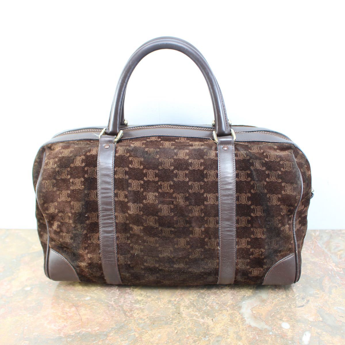 OLD CELINE MACADAM PATTERNED LEATHER BOSTON BAG MADE IN ITALY/オールドセリーヌマカダム柄レザーボストンバッグ