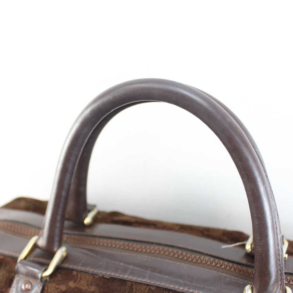 OLD CELINE MACADAM PATTERNED LEATHER BOSTON BAG MADE IN ITALY/オールドセリーヌマカダム柄レザーボストンバッグ