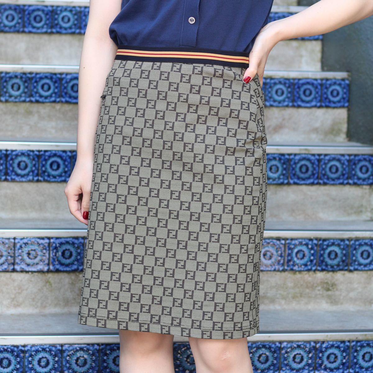 FENDI ZUCCA PATTERNED LOGO MANIA SKIRT MADE IN ITALY/フェンディズッカ柄ロゴマニアスカートの画像1