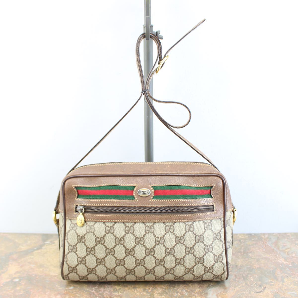 OLD GUCCI GG PATTERNED SHERRY LINE SHOULDER BAG MADE IN ITALY/オールドグッチGG柄シェリーラインショルダーバッグ