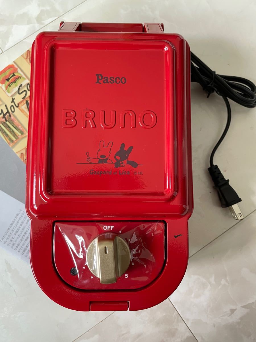 ブルーノ　 BRUNO ホットサンドメーカー　シングル　レッド　新品未使用アウトレット　限定品　リサとガスパール
