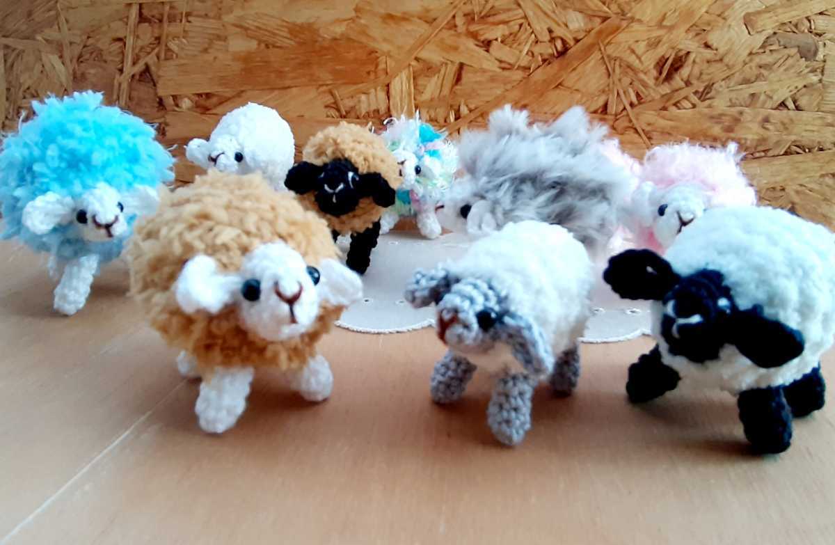 【ハンドメイド】あみぐるみ 毛糸編み　飾り 羊 ひつじ 置物　動物園 j_画像4