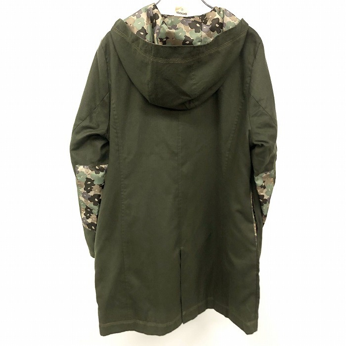 OUTDOOR PRODUCTS - L женский тонкий мельчайший ворсистый пальто "в елочку" камуфляж способ. цветочный принт подкладка имеется Parker длинный рукав поли 100% зеленый хаки зеленый серия 