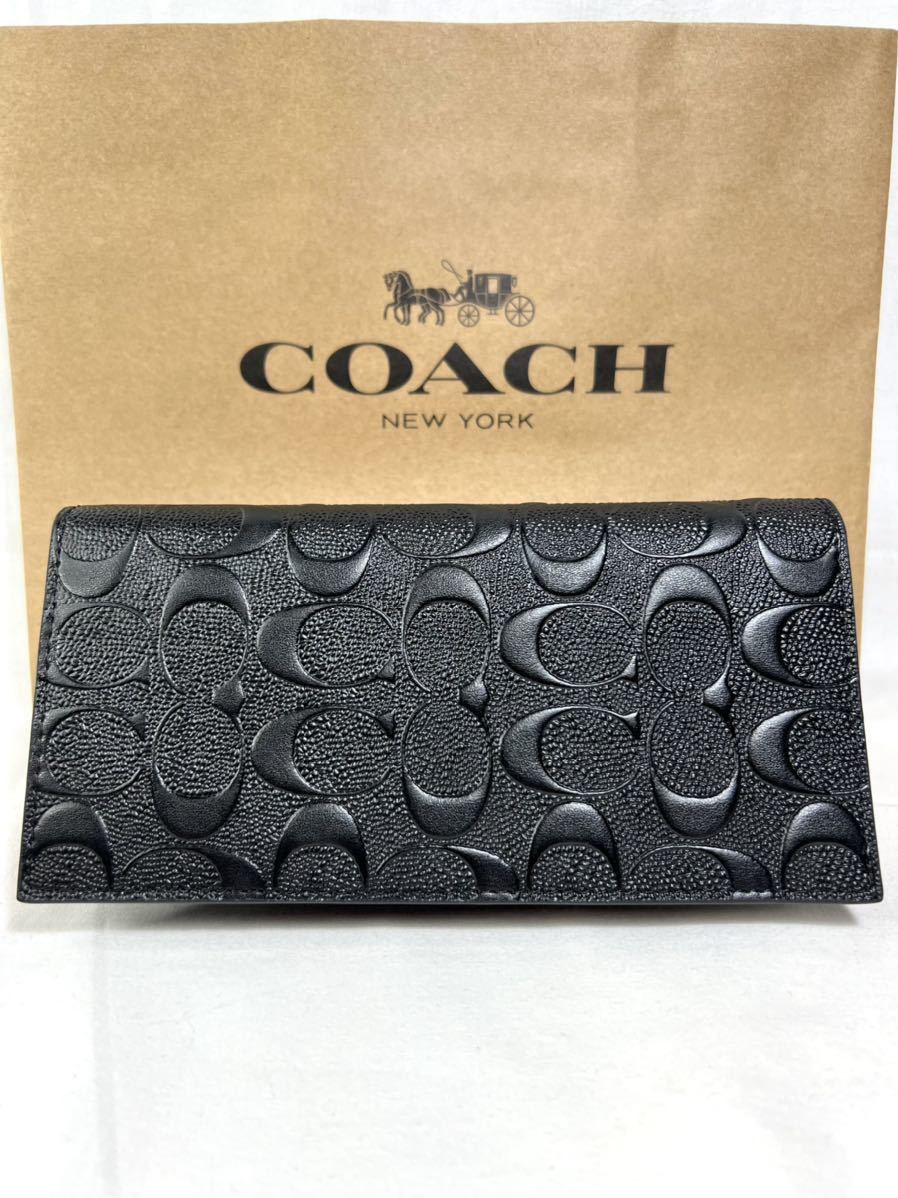 人気特価激安 新品未使用 グレインレザー長財布 COACH コーチ チョーク