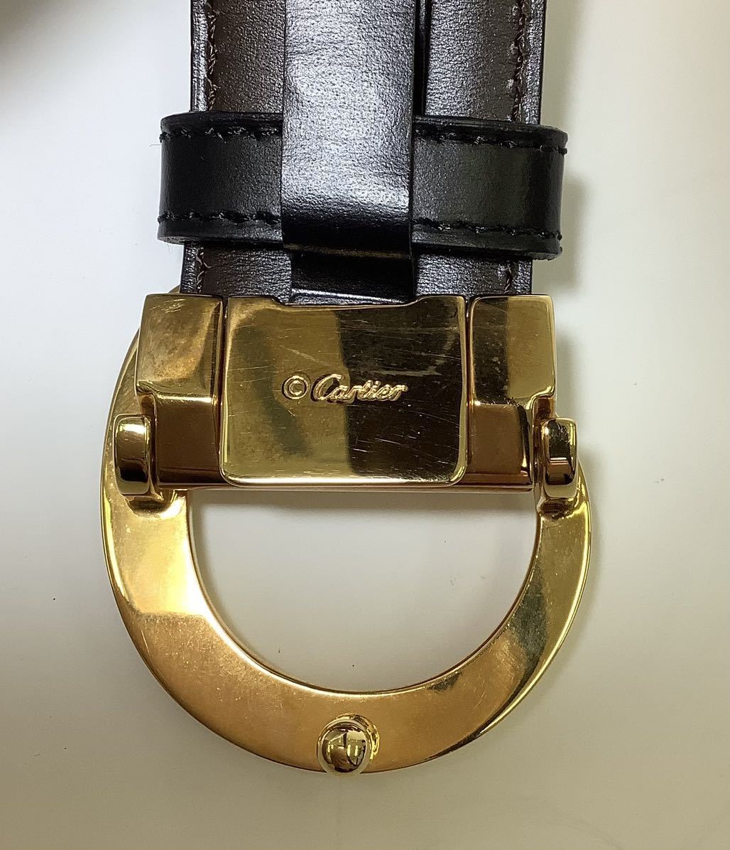 Cartier カルティエ パンテール ブラック 黒 レザーベルト メンズ