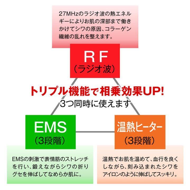 ほうれい線アイロン シルクフェイサー OM−FM04 美顔器 ラジオ波 EMS 温熱ヒーター ほうれい線ケア　シワ対策 フェイスマッサージ角質ケア 