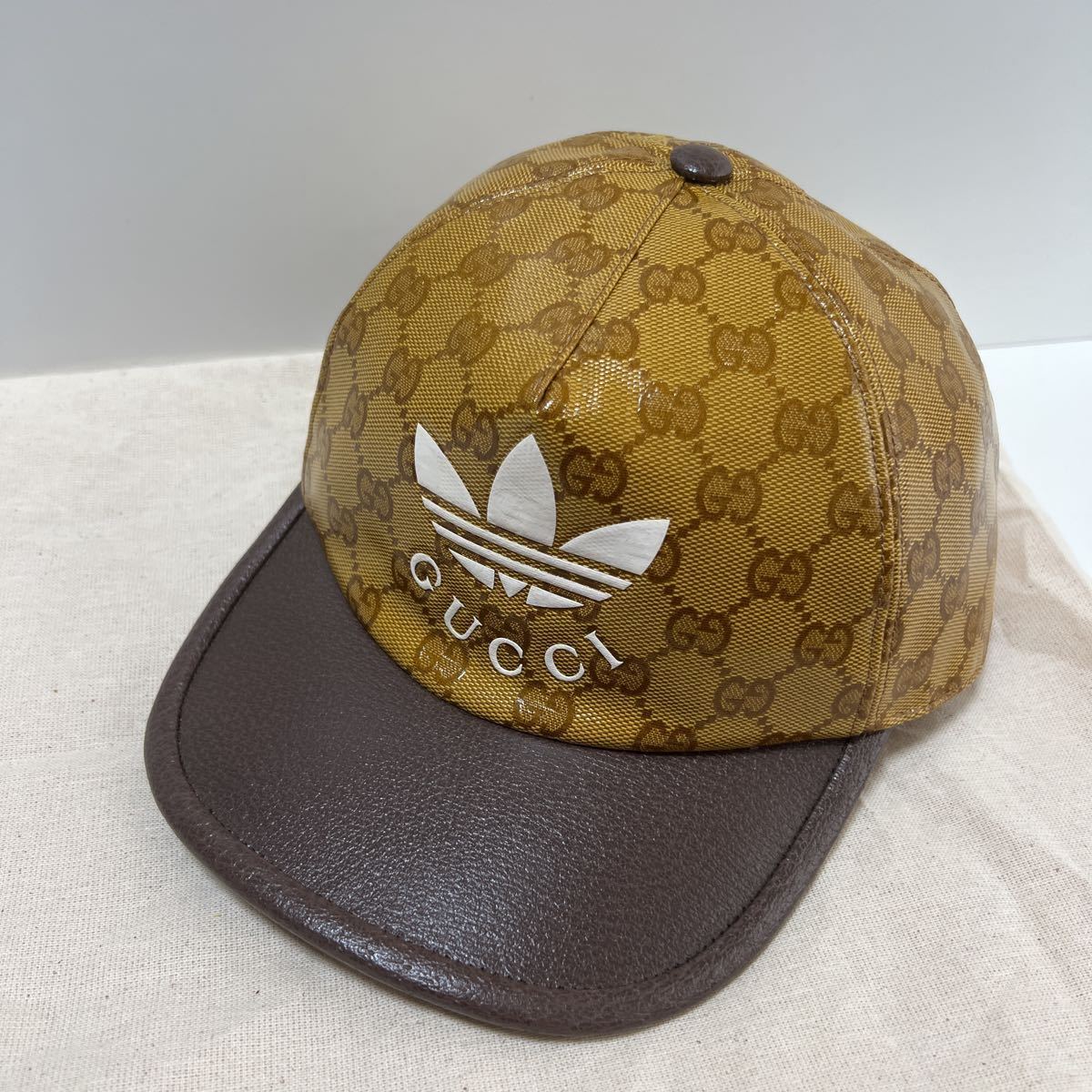 即発送 Mサイズ adidas x Gucci ベースボールキャップ アディダス グッチ コラボ 帽子 完売品 balenciaga north face_画像2