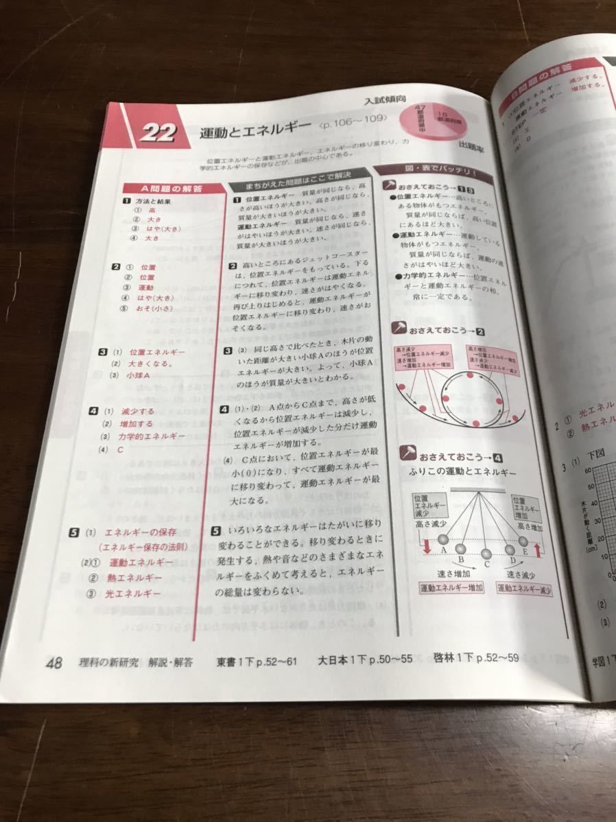 新学社 中学校 理科の新研究 改訂新版 未記入品