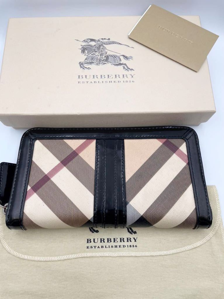 BURBERRYバーバリー チェック ２つ折り財布 ジップウォレット