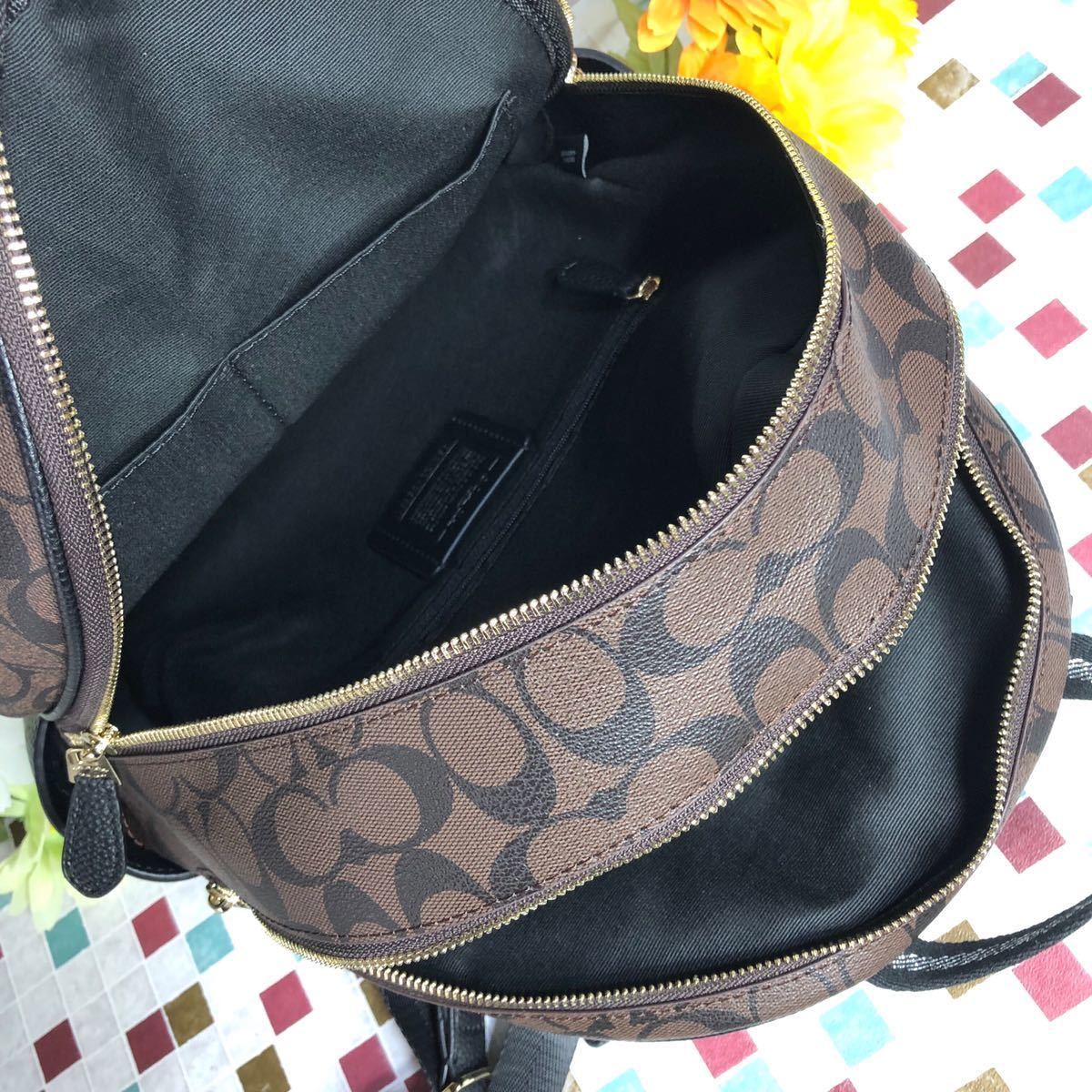 COACH コーチリュック 新品 バッグパック シグネチャー 新作 ブラウンx