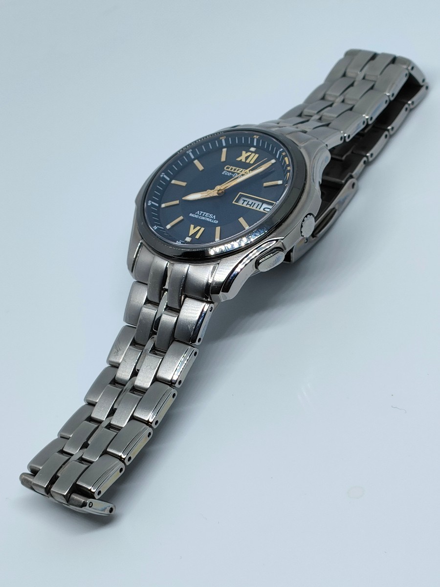 通販格安】 CITIZEN - レア物 シチズン アテッサ 電波ソーラー チタン