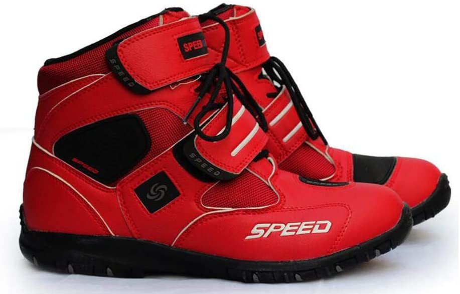 バイクブーツ オートバイ靴　PRO SPEED バイク靴　バイク用レーシングブーツ　ライディングシューズ　レーシングブーツ レッド 45(27.5cm)_画像2