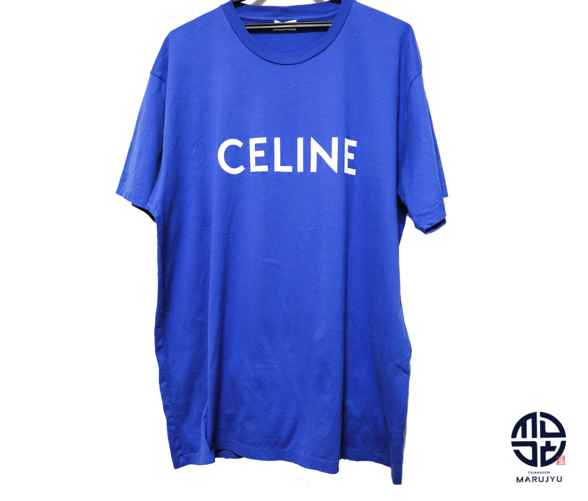 CELINE セリーヌ ロゴ ブルー 青 Tシャツ 2X681501F メンズ 半袖 服 アパレル サイズXXL_画像1