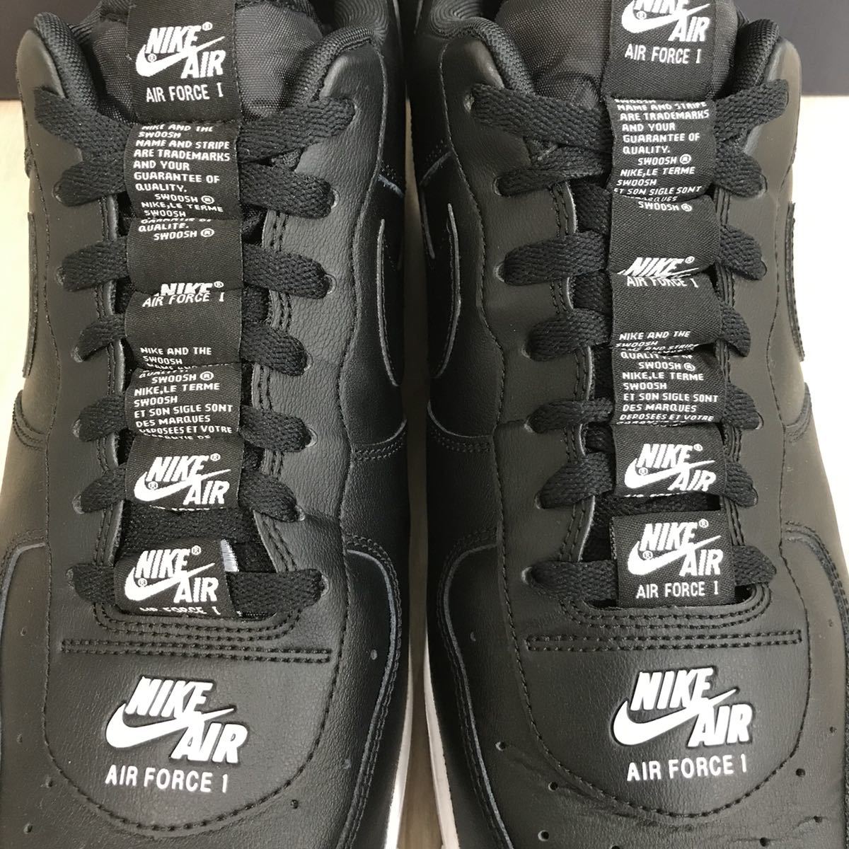 31cm大きいサイズnike air force 1 '07 LV8 DOUBLE BRANDING low 100 mid luxeナイキ エア フォース ワン ダブル ブランディング ブラック_画像3