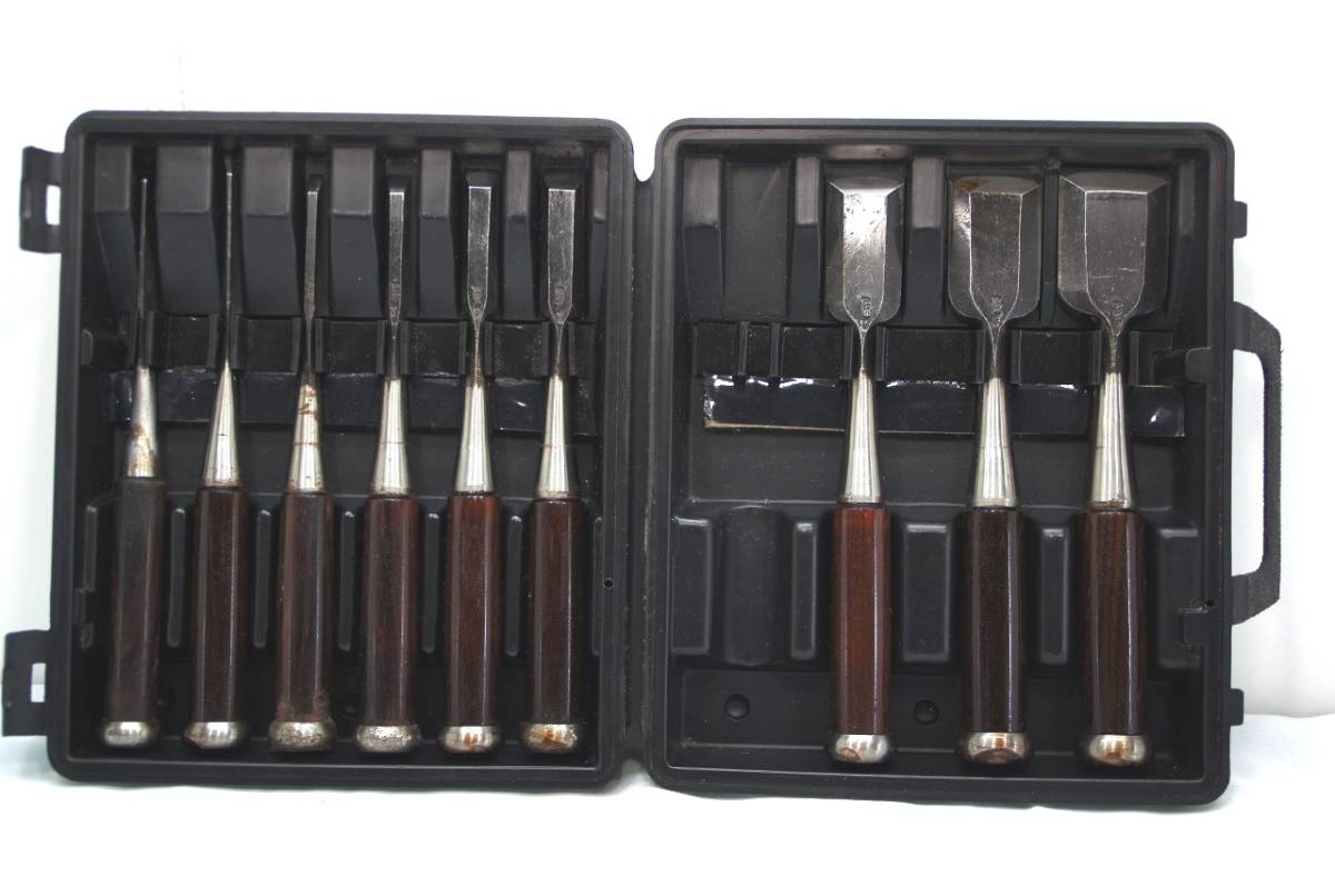 【管理G414】銘 小槌魂 鏨 鑿 9本セット 1本欠品