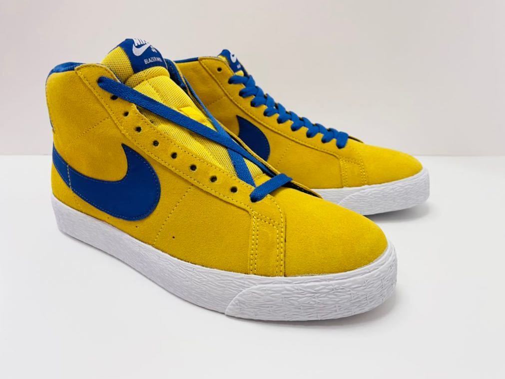 デッド!! 希少!! 新品 16年 NIKE SB ZOOM BLAZER MID YELLOW ブレザー スエード 黄 × 紫 us 9 / 27 ㎝ レアカラー_画像1