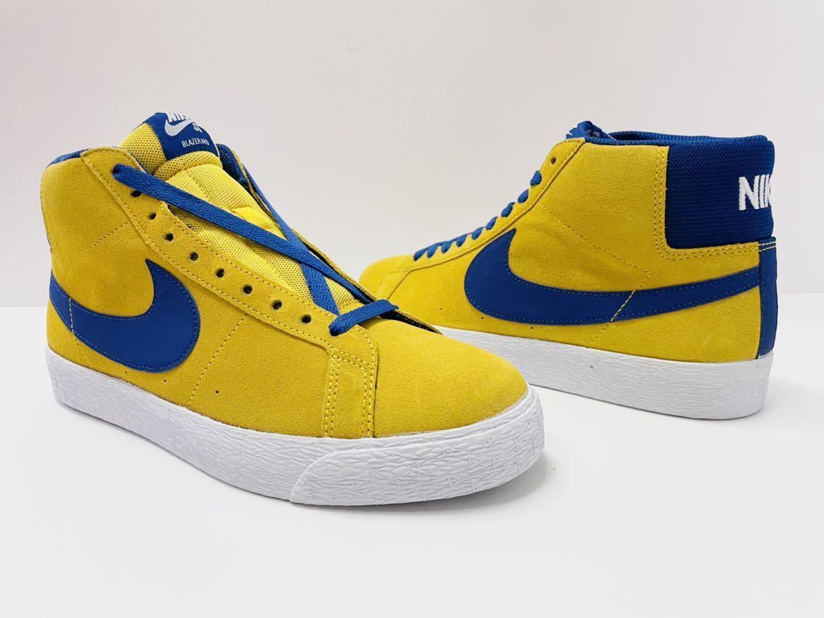 デッド!! 希少!! 新品 16年 NIKE SB ZOOM BLAZER MID YELLOW ブレザー スエード 黄 × 紫 us 9 / 27 ㎝ レアカラー_画像2