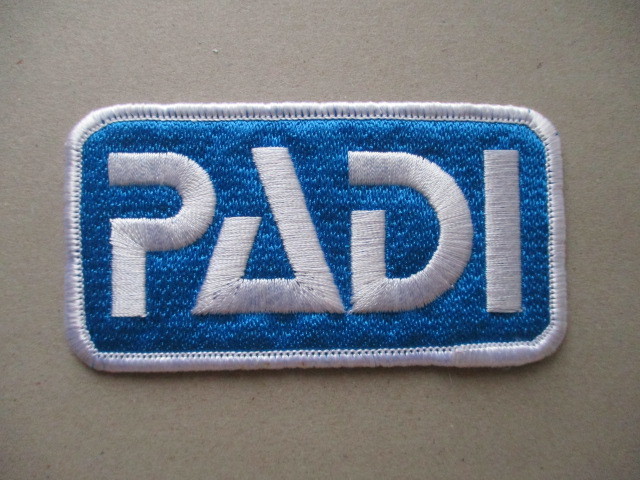 パディ PADI スキューバダイビング ロゴ刺繍ワッペン/海洋LOGOスクーバ自然ダイビング海scuba divingアップリケpatches  V165