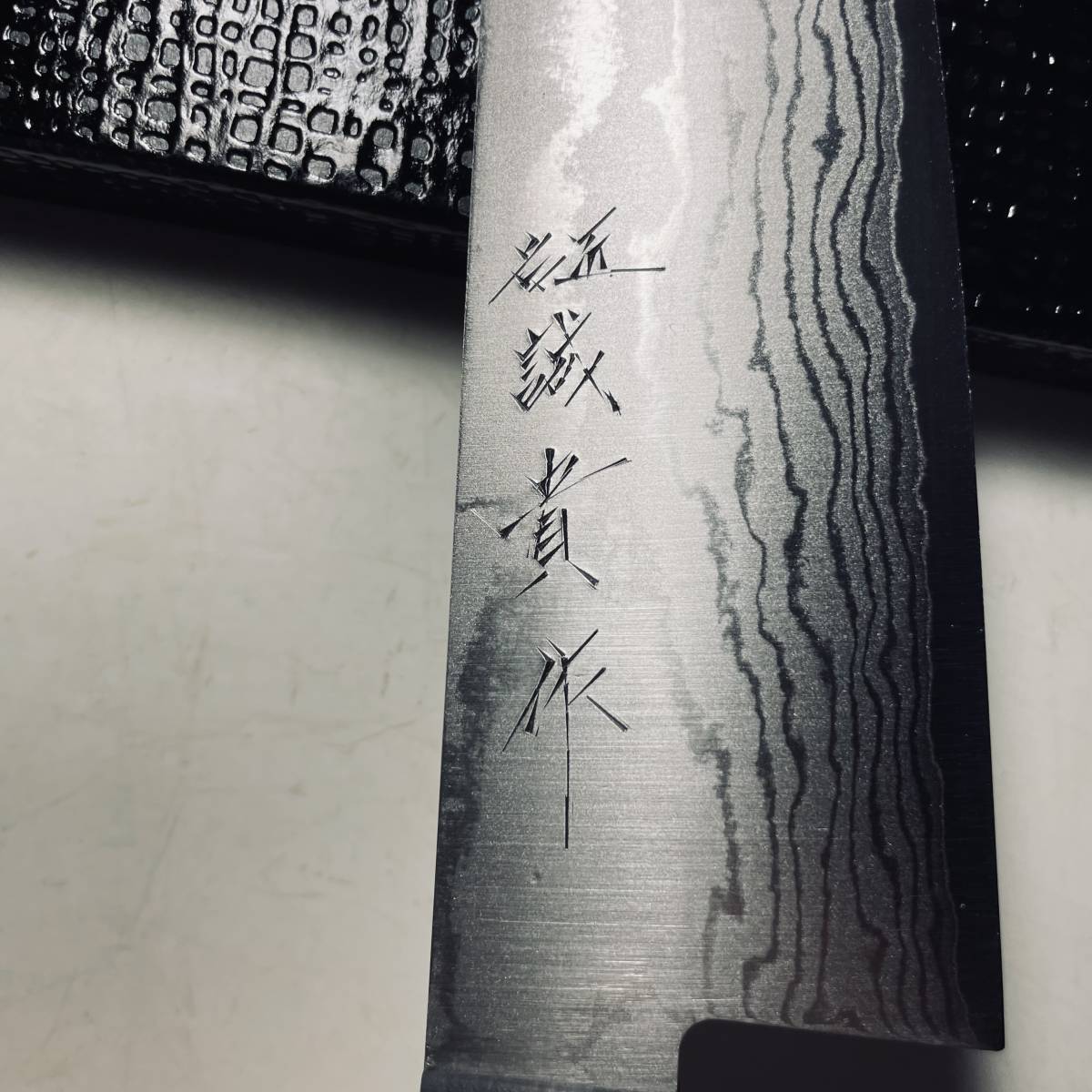 蔵出し　田中包丁　ダマスカス牛刀包丁　185ｍｍ　V金10号鋼　検）出刃柳刃牛刀薄刃_画像3