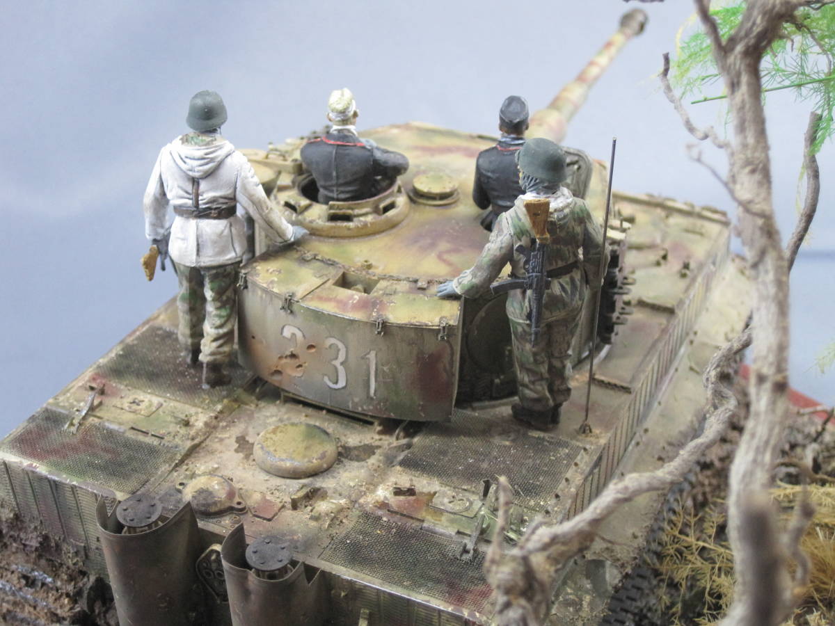 完成品ジオラマ ドイツ戦車　タイガー1　1/35スケール_画像8