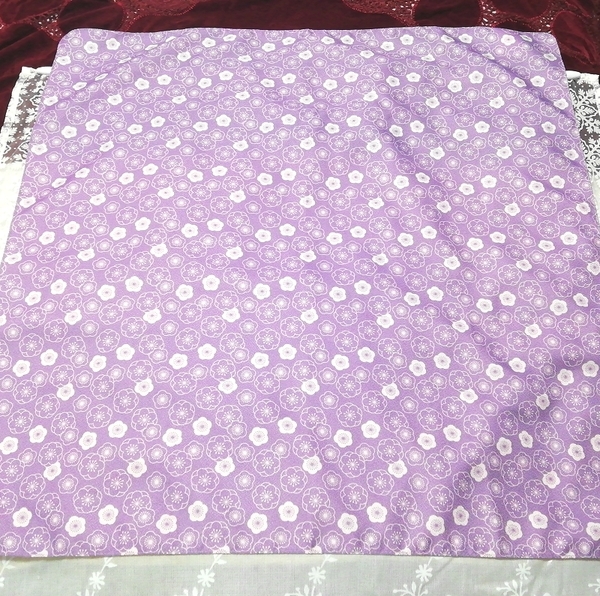 Furoshiki wrapping cloth sheet Japanese style flower pattern Cherry blossom purple color_画像1