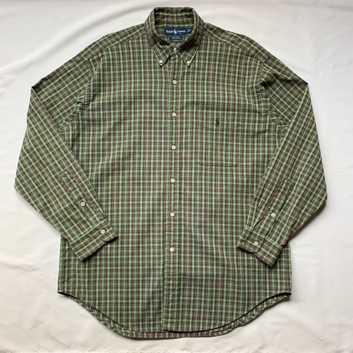 90s Ralph Lauren PLAID B.D.SHIRT BIG SHIRT ラルフローレン チェックシャツ ボタンダウンシャツ ビッグシャツ アメトラ 80s トラッド_画像2