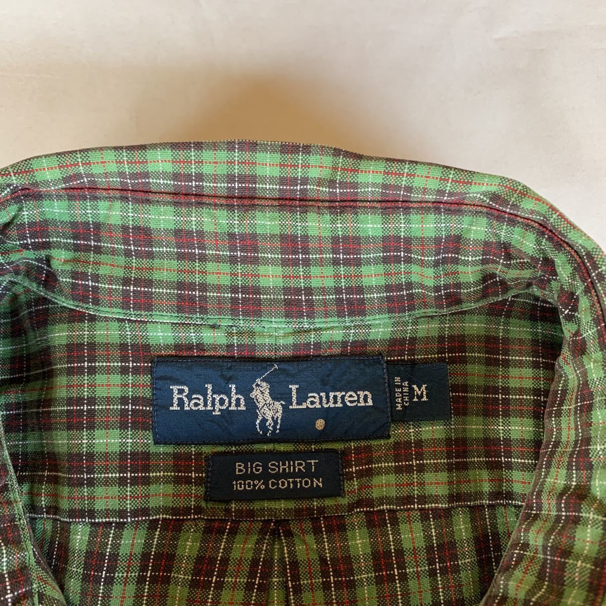 90s Ralph Lauren PLAID B.D.SHIRT BIG SHIRT ラルフローレン チェックシャツ ボタンダウンシャツ ビッグシャツ アメトラ 80s トラッド_画像4