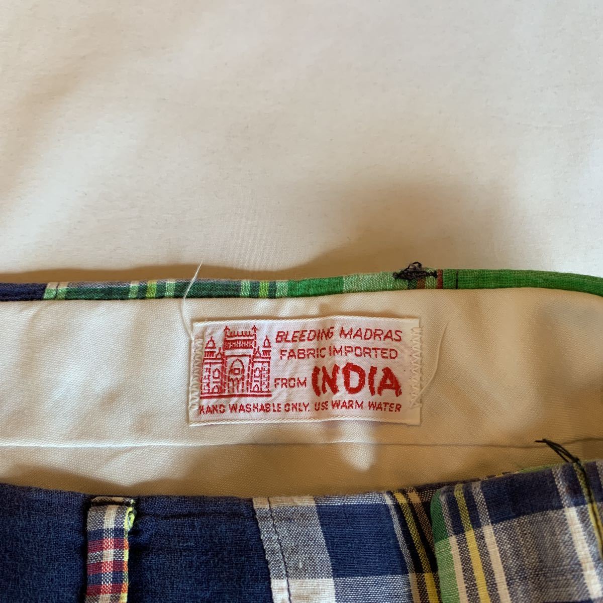 ~80s INDIA MADRAS PATCHWORK SHORTS ヴィンテージ ビンテージ インドマドラス パッチワークショーツ ショートパンツ 70s TRAD 送料無料_画像4