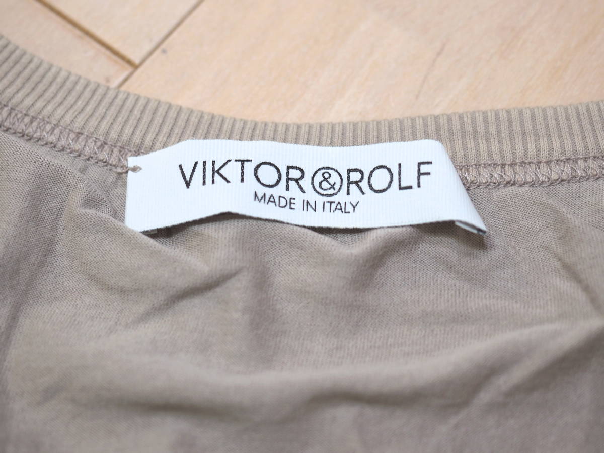 VIKTOR&ROLF ヴィクター&ロルフ 10SSシルクシフォンレイヤーTシャツS白×灰 Italy製 V&R_画像3