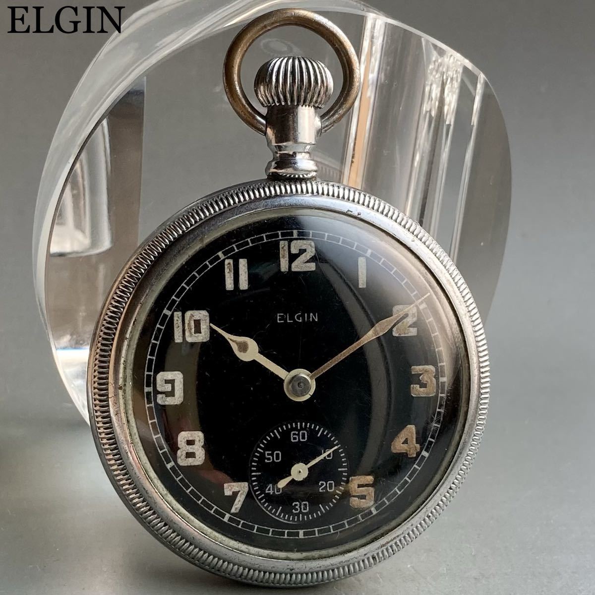 動作良好】エルジンミリタリー懐中時計1942年アンティーク手巻きELGIN