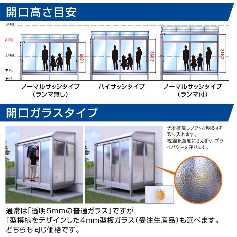 テラス囲いフラット屋根タイプ 間口3.0間5460ｍｍ×出幅6尺1770ｍｍ 正面側面ガラス窓付き ノーマルサッシ プラデッキ床仕様 送料無料_画像7