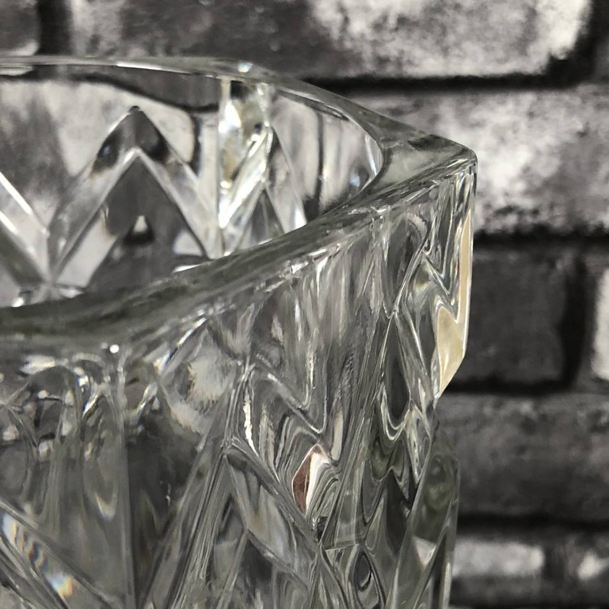 大特価 カットガラス 花瓶 クリスタル グラス 硝子細工 フラワーベース 