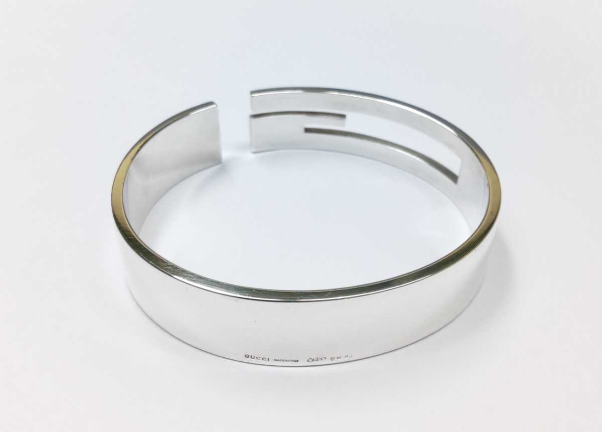 GUCCI バングル グッチ ブレスレット ネックレス アクセサリー シルバー SV リング 指輪 925 ピアス 18.5㎝ 袋 Gモチーフ 箱 BOX