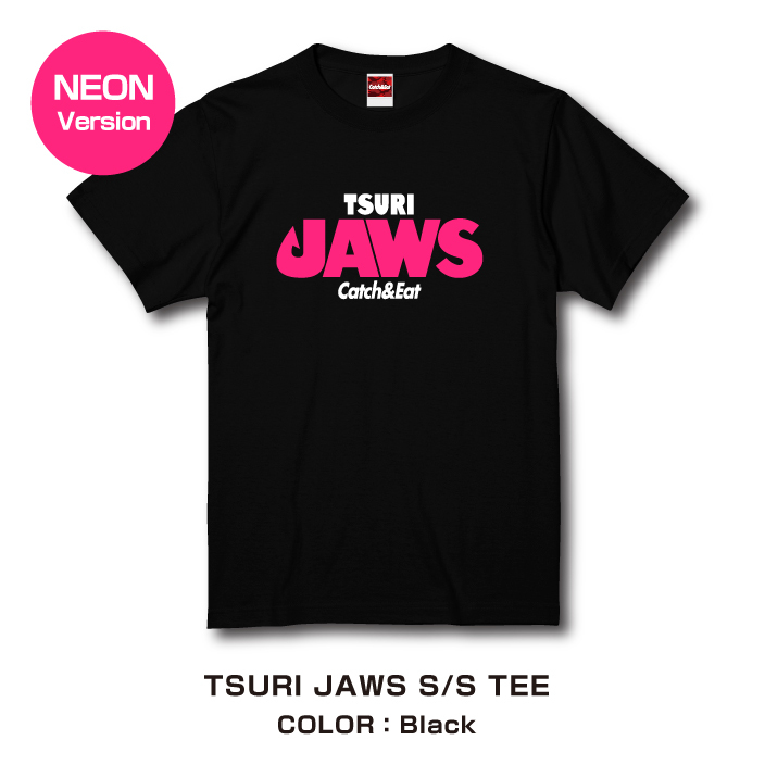 Catch&Eat【TSURI JAWS Tシャツ★Neon Pink★】釣り/フィッシング/釣り女子/釣りガール/ヒラメ/シーバス/ブリ/マゴチ_画像2