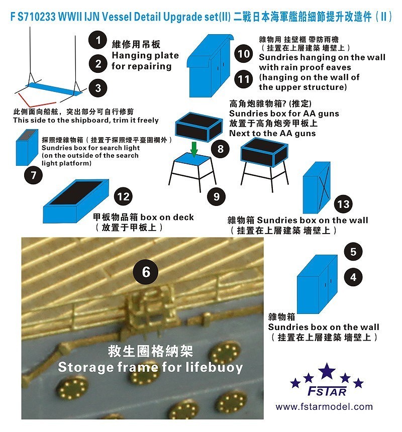 ファイブスターモデル FS710233 1/700 WWII 日本海軍 艦艇用ディテールアップセット II_画像2