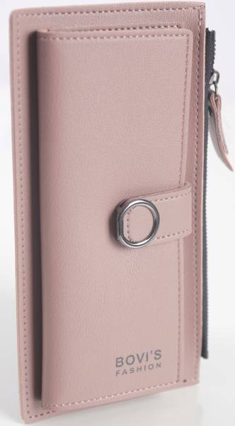 (069) original leather purse . card-case ....... go in . long wallet rhinoceros f card inserting thin type smartphone inserting using .. man and woman use ( pink Brown )