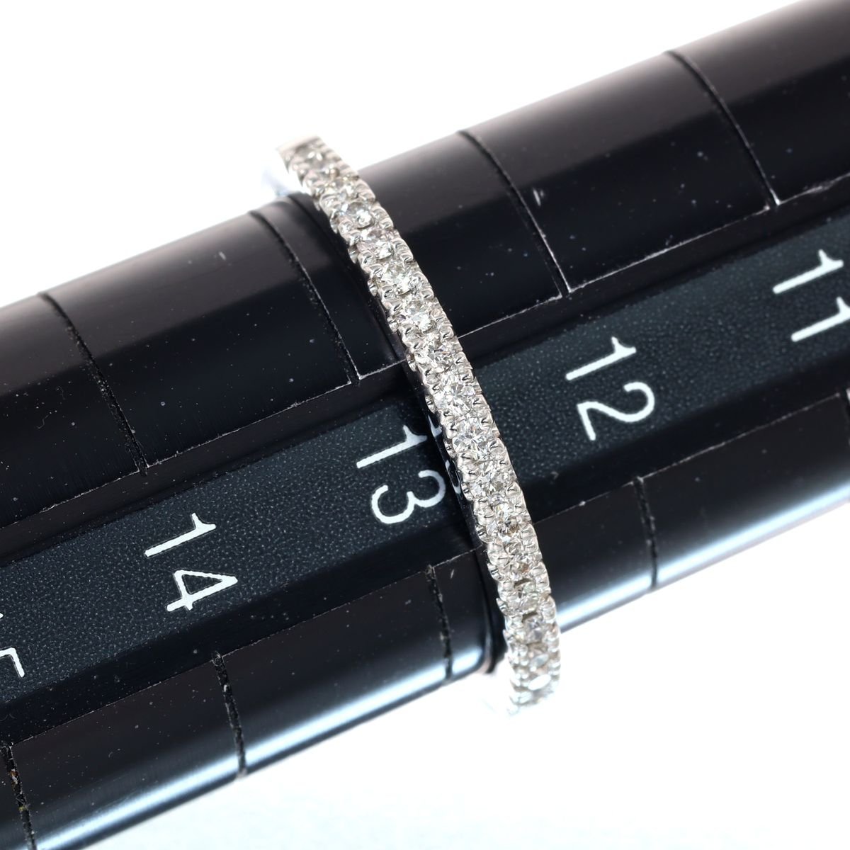 日本売りPt950 ダイヤモンド ハーフエタニティリング 2.6g 0.15ct 超美品 ◎jz067 プラチナ台
