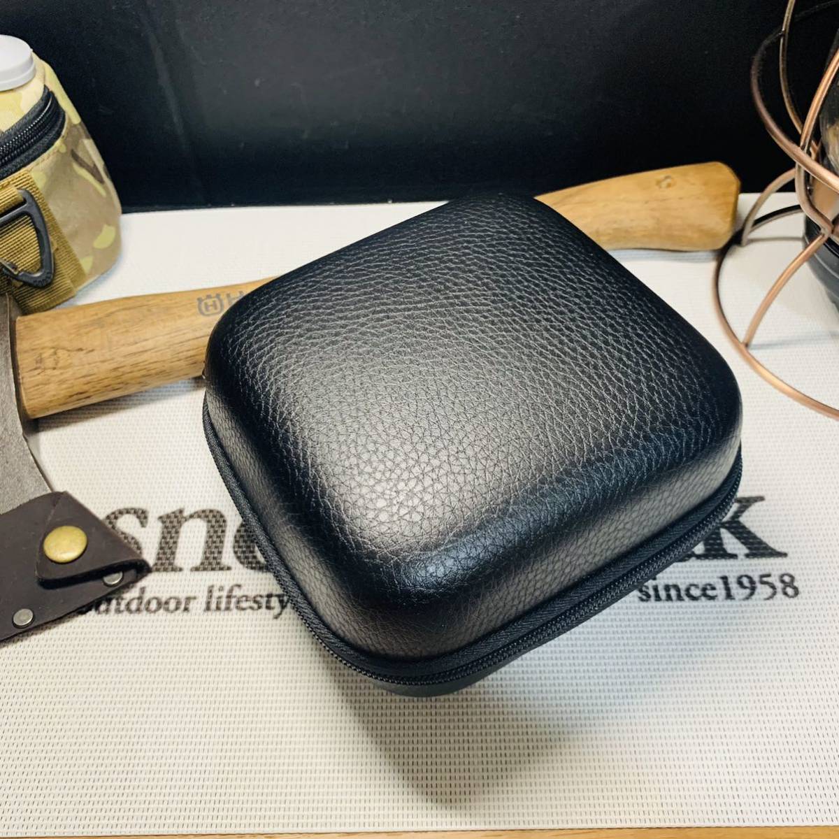 革製 SOTO ST-310 高品質 收納カバー　衝突防止スポンジ 携帯キャップ用　アントドア_画像2