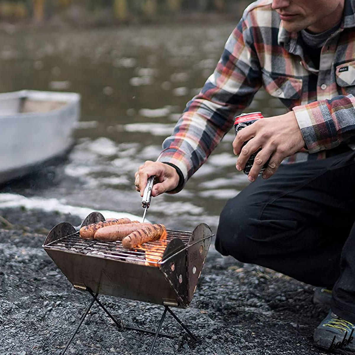 【2人分を焼くのにちょうどいい】 焚き火台 バーベキューコンロ ステンレス製 簡単組立 簡単お手入れ キャンプ アウトドア BBQ