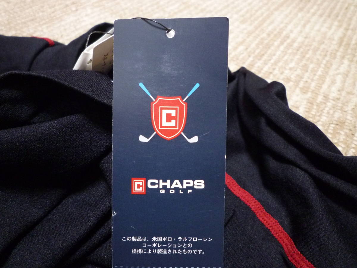 CHAPS GOLF×ポロ・ラルフローレン コラボ ストレッチ性半袖シャツ Lサイズ 黒_画像5