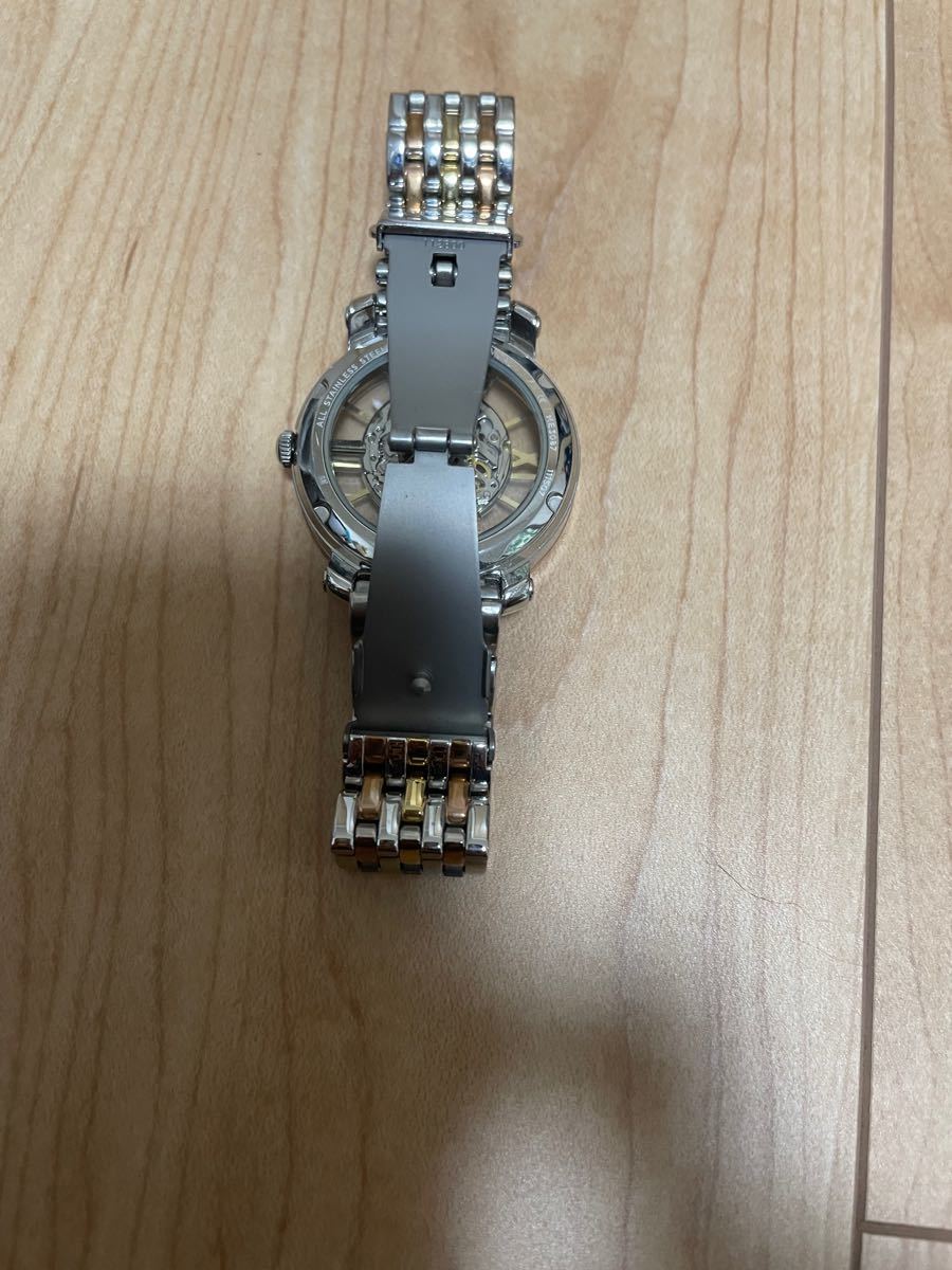FOSSIL スケルトン自動巻き　ラインストーン腕時計（メンズ）