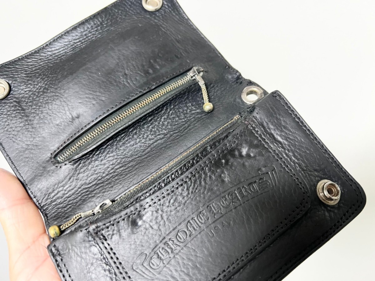 極上美品/国内大人気/クロムハーツ 折財布/フレアボタン/2zip