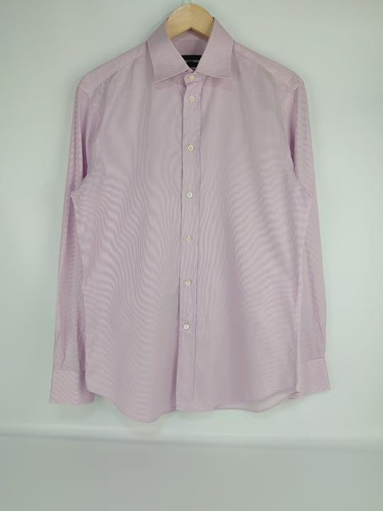 人気海外一番 公式 アルマーニ メンズシャツ Mサイズ ピンクのストライプ carolinesantos.adv.br carolinesantos.adv.br
