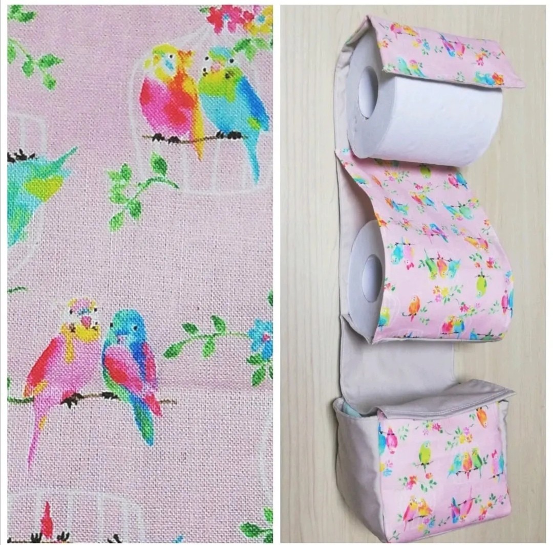 インコ 鳥かご ポケット付き トイレットペーパーホルダーカバー 小物収納付き|PayPayフリマ ★ハンドメイド★トイレットペーパーホルダーカバー★フラミンゴさん⑥
