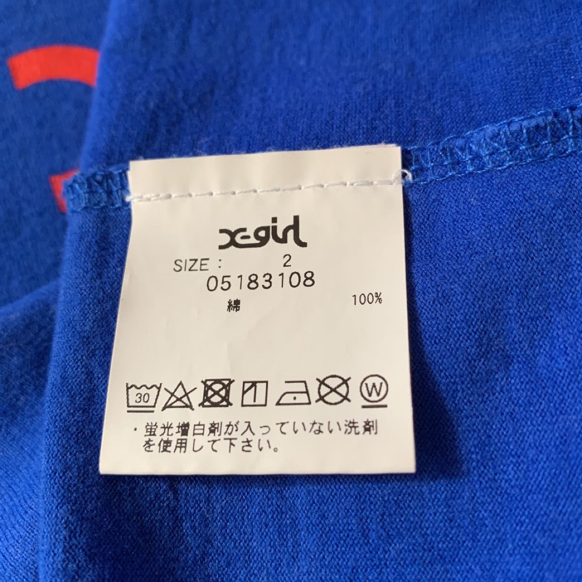 X-girl  ブルーの 半袖Tシャツ M
