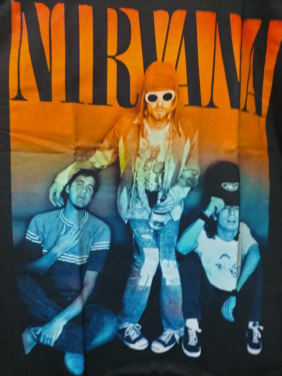 【激レア新品】NIRVANA●Tシャツ半袖●Lサイズ●90sシングルステッチ●ジャック・パーセル●カート・コバーン●グランジ●バンドT●